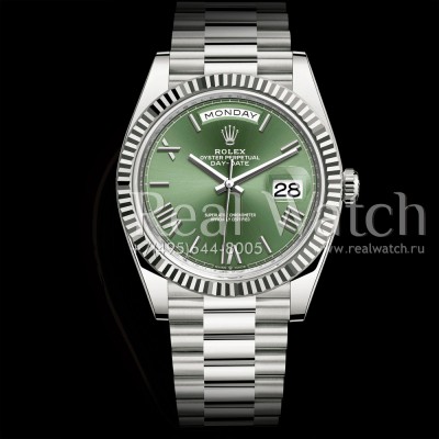 Rolex Day-Date 40 mm White Gold Olive Green Dial (Арт. RW-9169)